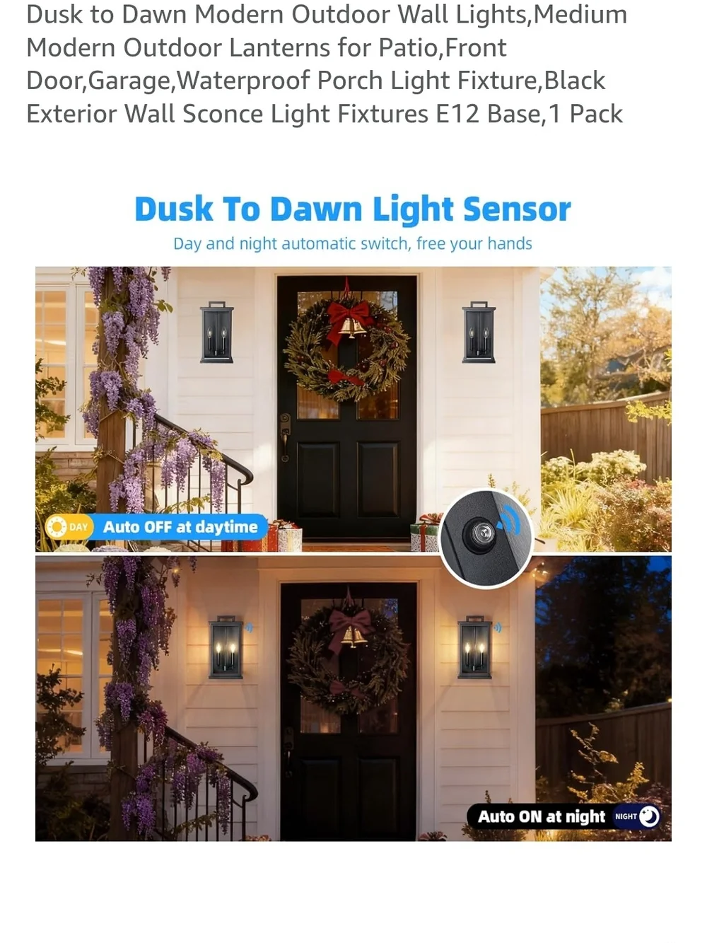 Modern Outdoor Wall Lantern Sconce - Black